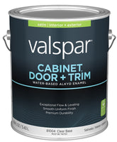 Valspar 8100 028.0081004.007 Cabinet, Door and Trim Paint Enamel, Water Base, Satin Sheen, Clear Base, 1 gal